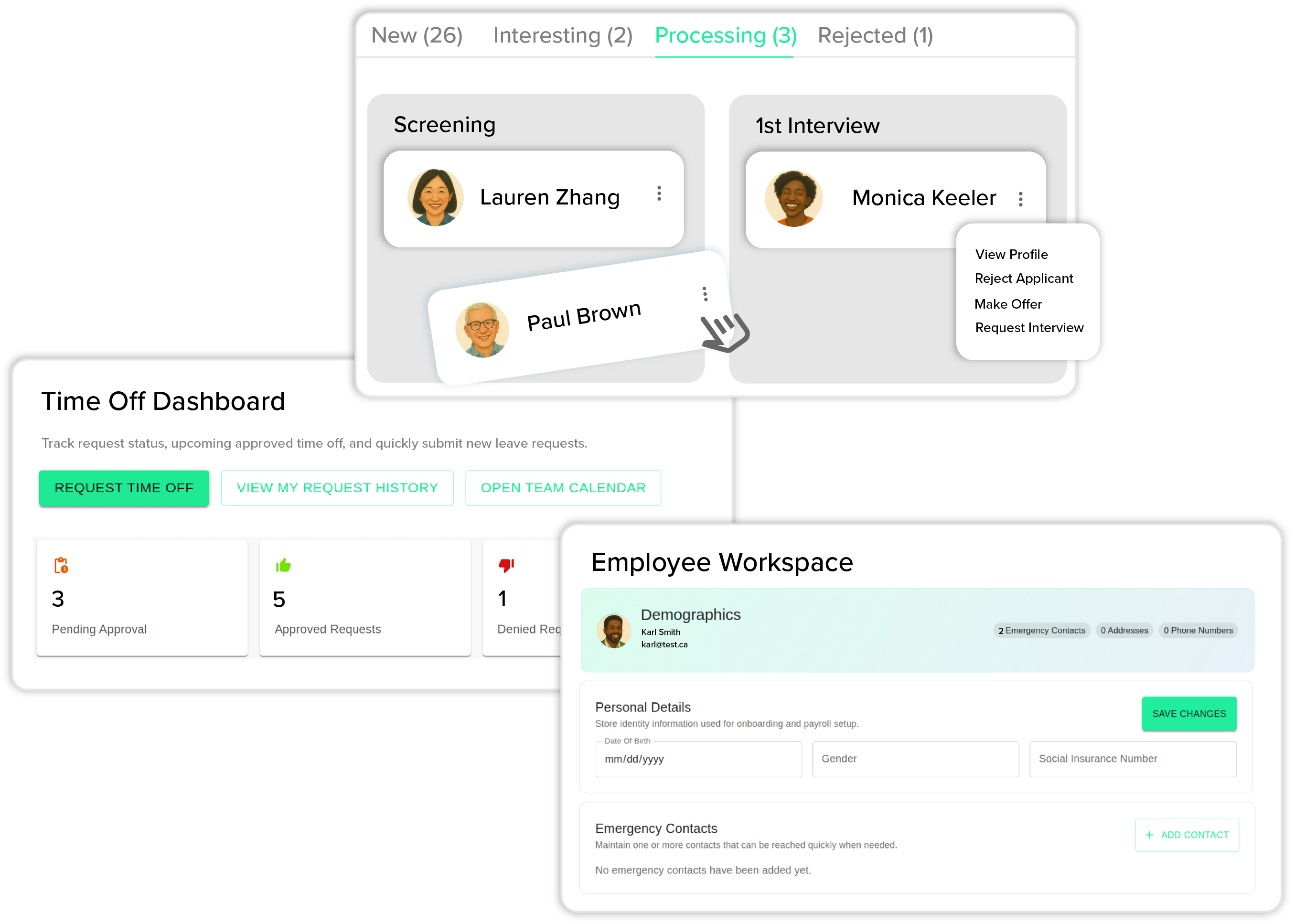 Zespia employee features